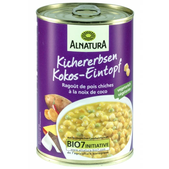 Alnatura Bio Kichererbsen Kokos-Eintopf 400G 3 Alnatura Bio Kichererbsen Kokos-Eintopf 400G