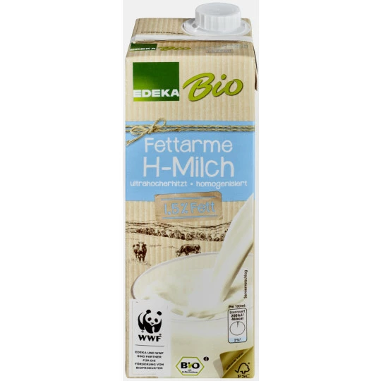 EDEKA Bio Fettarme H-Milch 1,5% 1L 3 EDEKA Bio Fettarme H-Milch 1,5% 1L