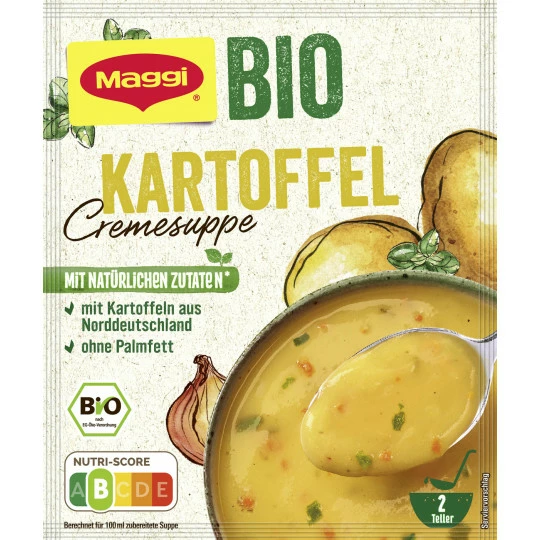 Maggi Bio Kartoffel Cremesuppe Ergibt 500ML 3 Maggi Bio Kartoffel Cremesuppe Ergibt 500ML