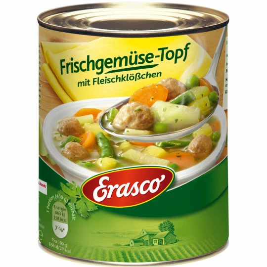 Erasco Frischgemüse-Topf Mit Fleischklößchen 800G 3 Erasco Frischgemüse-Topf Mit Fleischklößchen 800G